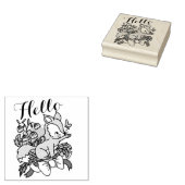 hallo Cute Fox Rubberstempel (Gestempeld)