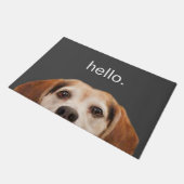 hallo Cute Funny Beagle Dog Face Gray Doormat Deurmat (Schuin)