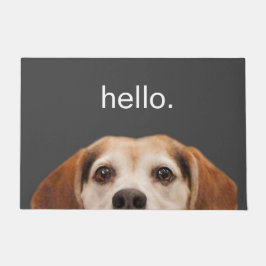 hallo Cute Funny Beagle Dog Face Gray Doormat Deurmat