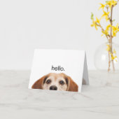 hallo Cute Funny Beagle Dog Modern Trendy Blank Kaart (Gele Bloem)