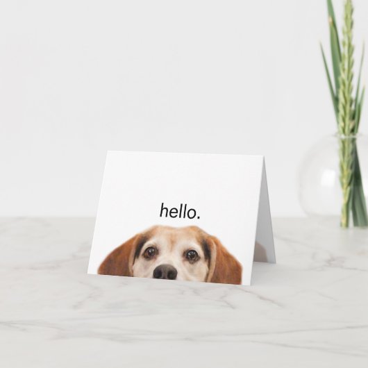 hallo Cute Funny Beagle Dog Modern Trendy Blank Kaart (Voorkant)