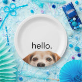 hallo Cute Funny Beagle Dog Modern Trendy Papieren Bordje (Feest)