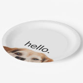 hallo Cute Funny Beagle Dog Modern Trendy Papieren Bordje (Gekanteld)