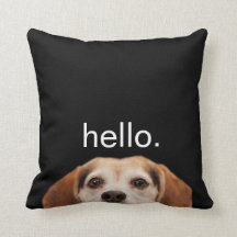 hallo Cute Funny Smiling Beagle Dog Modern Black