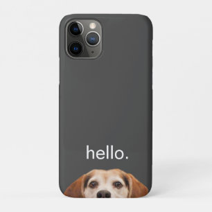 hallo Cute Funny Smiling Beagle Dog Modern Grey Case-Mate iPhone Case