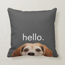 hallo Cute Funny Smiling Beagle Dog Modern Grey