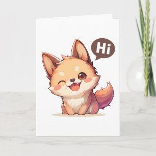 Hallo Cute Hond Anime Feestdagen Kaart
