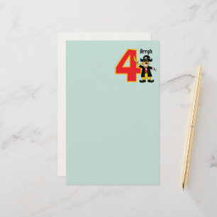 Hallo Cute Piratenjongen 4e Verjaardag Briefpapier