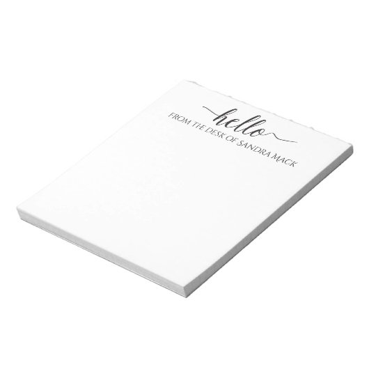 hallo Cute Retro Typography Hallo Notitieblok (Linkerzijde)