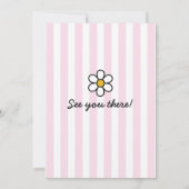 Hallo Cutie Cartoon Daisies Roze Verjaardagsfeestj Kaart (Achterkant)