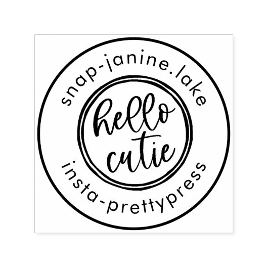 Hallo Cutie Handstempel Social Media Party Stempel (Design)