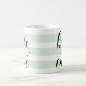 Hallo CUTIE Moderne kalligrafie | Mint Stripes Koffiemok (Center)