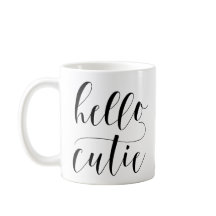 Hallo CUTIE Moderne kalligrafie | zwarte typografi