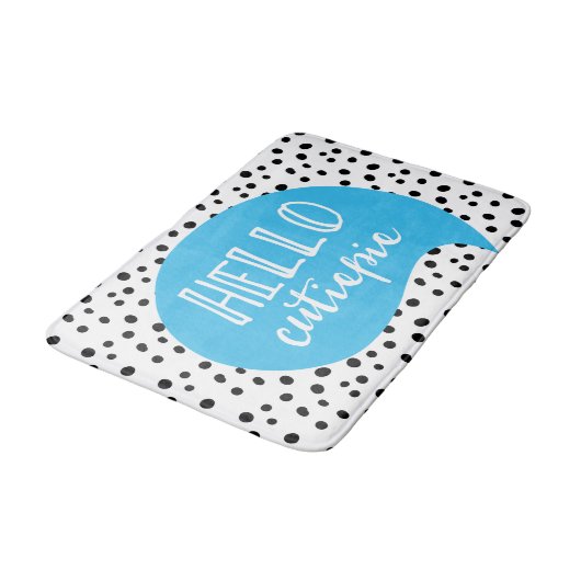 Hallo CUTIE-PIE spotty blauwe badmat (Gekanteld)