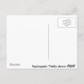 hallo daar beneden briefkaart (Achterkant)