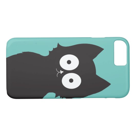 hallo daar! | Blauwgroen zwart Kat Silhouette Case-Mate iPhone Case (Achterkant (Horizontaal))