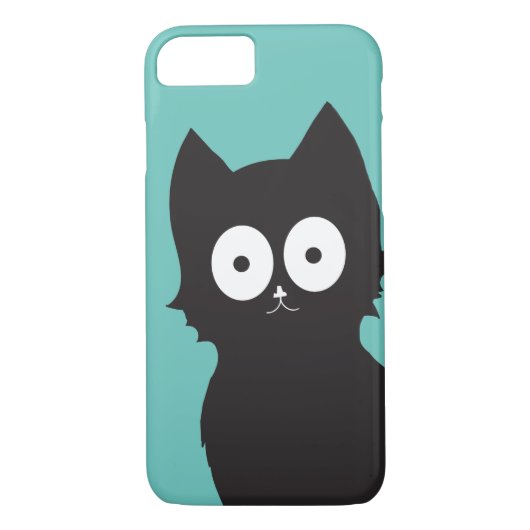 hallo daar! | Blauwgroen zwart Kat Silhouette Case-Mate iPhone Case (Achterkant)