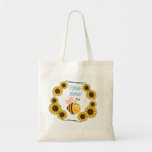 "Hallo daar!" Bumble bee gezegde. Tote Bag (Voorkant)