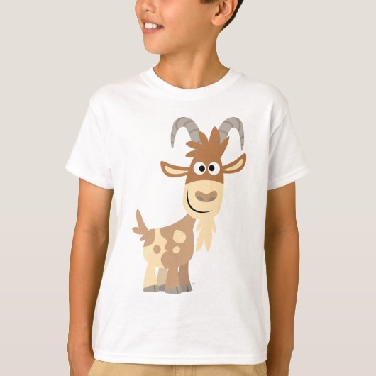 "Hallo daar!" Cute Cartoon Goat Children T-Shirt (Voorkant)