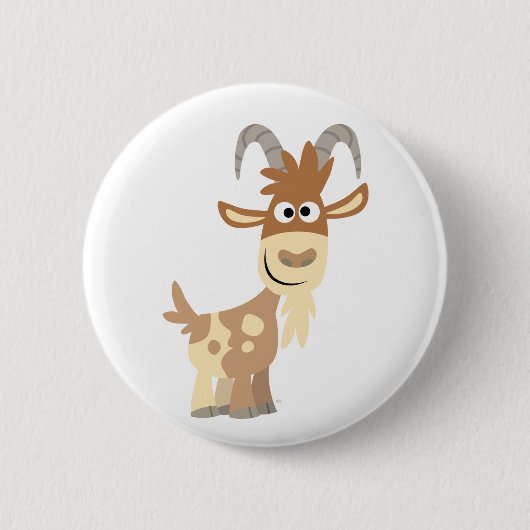hallo daar! Cute Cartoon Goat Ronde Button 5,7 Cm (Voorkant)