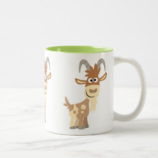 hallo daar! Cute Cartoon Goat Tweekleurige Koffiemok
