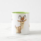 hallo daar! Cute Cartoon Goat Tweekleurige Koffiemok (Center)