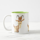 hallo daar! Cute Cartoon Goat Tweekleurige Koffiemok (Links)