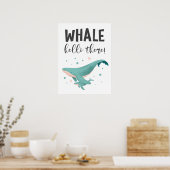 Hallo daar Cute Nursery en Kinder Room Poster (Keuken)