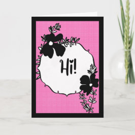Hallo daar! – Felicitatiekaart met heldere bloemen Kaart