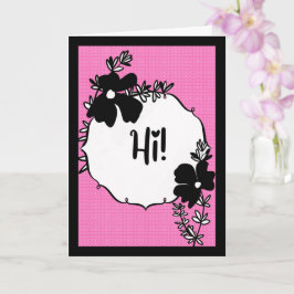 Hallo daar! – Felicitatiekaart met heldere bloemen Kaart