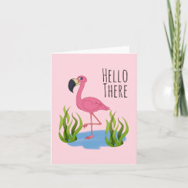 hallo daar Flamingo (4,25 x 5,5 inch) envelop inc. Kaart