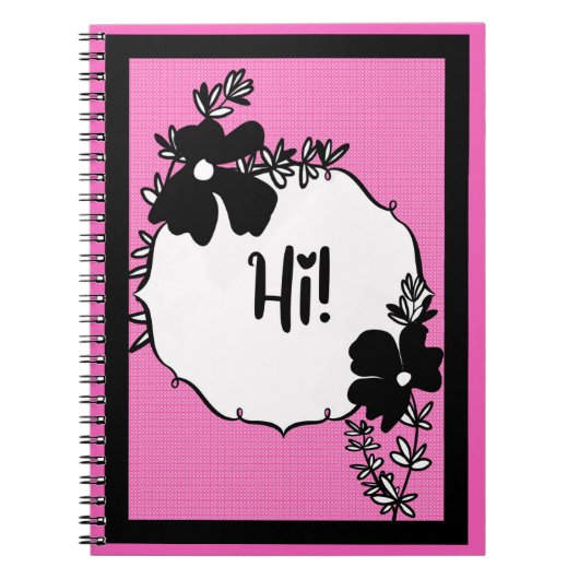 Hallo Daar! – Helder Bloemendagboek Notitieboek (Voorkant)