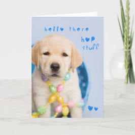 Hallo Daar hop spul gele lab puppy Feestdagen Kaart