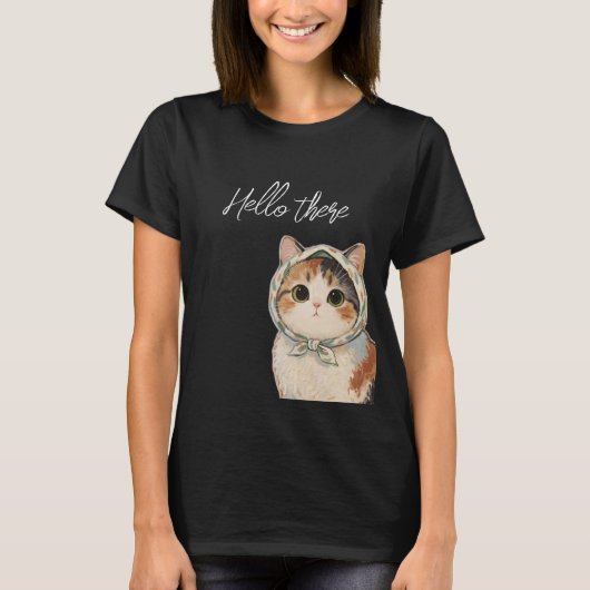 Hallo daar knappe kat t-shirt (Voorkant)