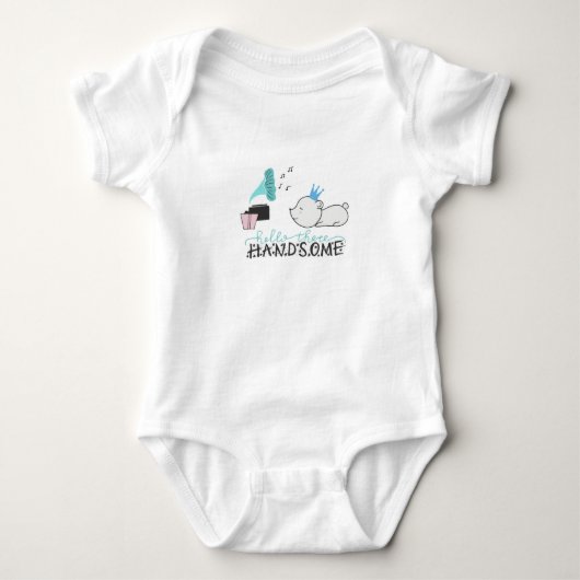 "Hallo Daar Knappe Man" Baby Jersey Bodysuit 0-24  (Voorkant)