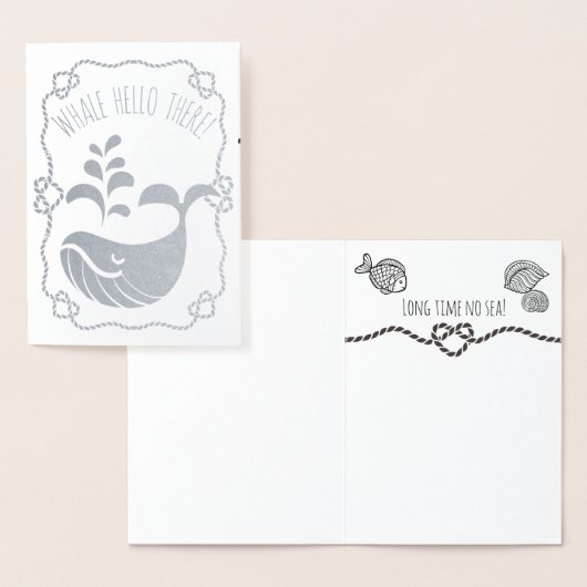 Hallo daar | Lange tijd Geen Zee | Funny Pun Folie Kaarten (Display)