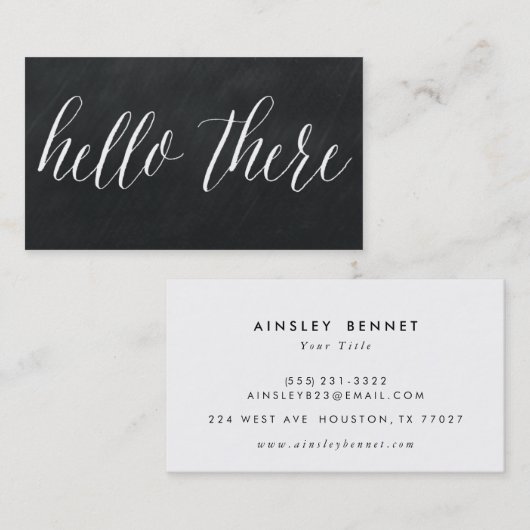 hallo daar Modern ChalkboardVisitekaartjes Visitekaartje (Voorkant / Achterkant)