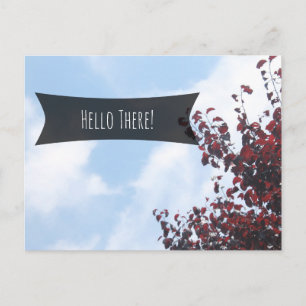 "Hallo Daar" Mooie Blauwe Lucht Rode Bladeren Briefkaart