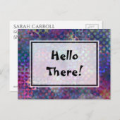 "Hallo daar!" Multicolore, unieke Abstracte kunst Briefkaart (Voorkant / Achterkant)