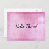 "Hallo daar!" Opmerking: Mandala met roze Waterver Briefkaart (Voorkant / Achterkant)