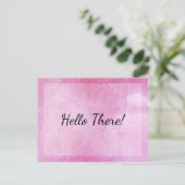 "Hallo daar!" Opmerking: Mandala met roze Waterver Briefkaart (Staand voorkant)