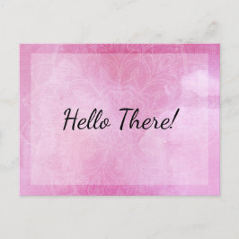 "Hallo daar!" Opmerking: Mandala met roze Waterver Briefkaart