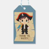Hallo daar! Piratenjongen Verjaardagsfeestje Cadeaulabel (Voorkant)