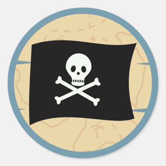 Hallo daar! Piratenjongen Verjaardagsfeestje Ronde Sticker (Voorkant)