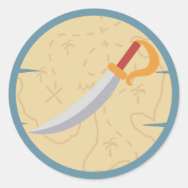 Hallo daar! Piratenjongen Verjaardagsfeestje Ronde Sticker