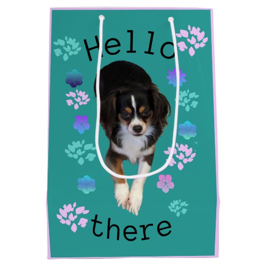 Hallo Daar Puppy Gift Bag Medium Cadeauzakje (Achterkant)