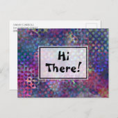 "Hallo daar!" Veelkleurige, unieke Abstracte kunst Briefkaart (Voorkant / Achterkant)