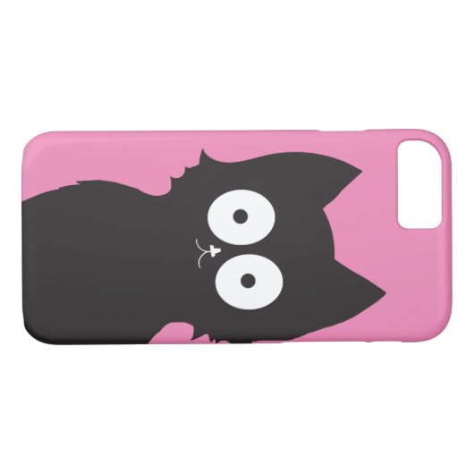 Hallo daar! | Zwart Kat op roze achtergrond Case-Mate iPhone Case (Achterkant (Horizontaal))