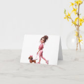 Hallo Dachshund Kaart (Gele Bloem)