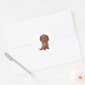 Hallo Dachshund Puppy Dog Sticker / Label (Envelop)
